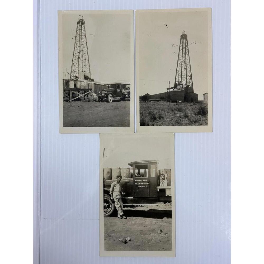 1930s Oklahoma Oil Derrick Drilling Contractors Truck Photograph Oil And Gas